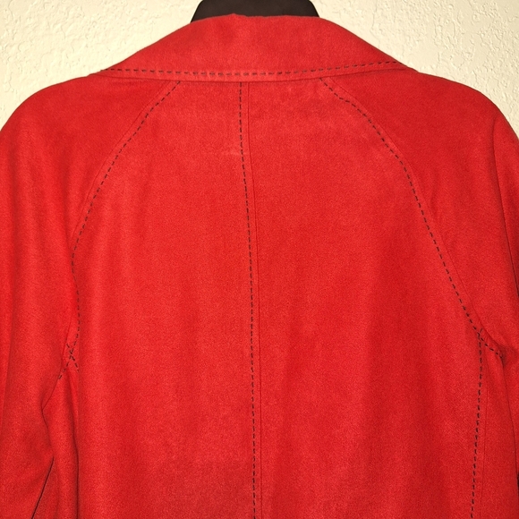 Samantha Grey Red Soft Lightweight Jacket With Pockets Size Small - Picture 3 of 7